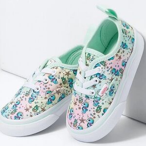 Vans Toddler Pastel Rainbow Seahorse Elastic Lace Authentic Sneakers SZ 7